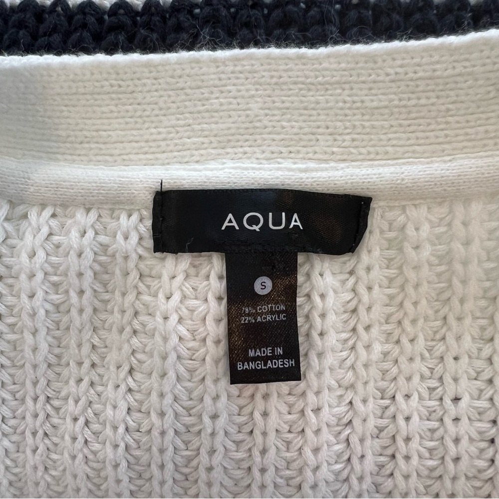 Aqua Striped Knit Cardigan Sweater - Picture 9 of 9